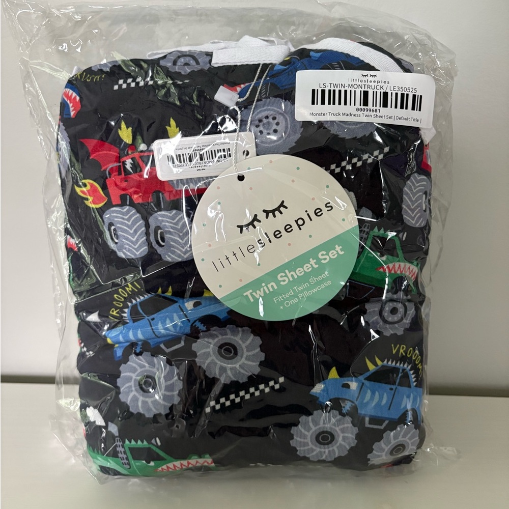 Little Sleepies Twin Sheet Set - Monster Truck Madness